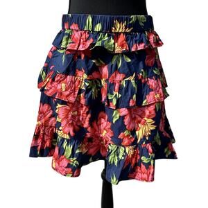 Walter Baker NWT Christine Tiered Ruffled Mini Skirt XL Tropical Floral Vacation